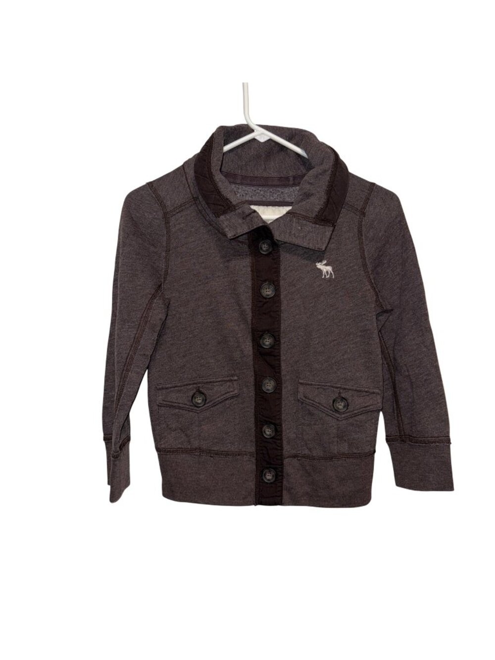 Vintage Abercrombie & Fitch Brown Button-Up Cardigan With Collar & Pockets Small